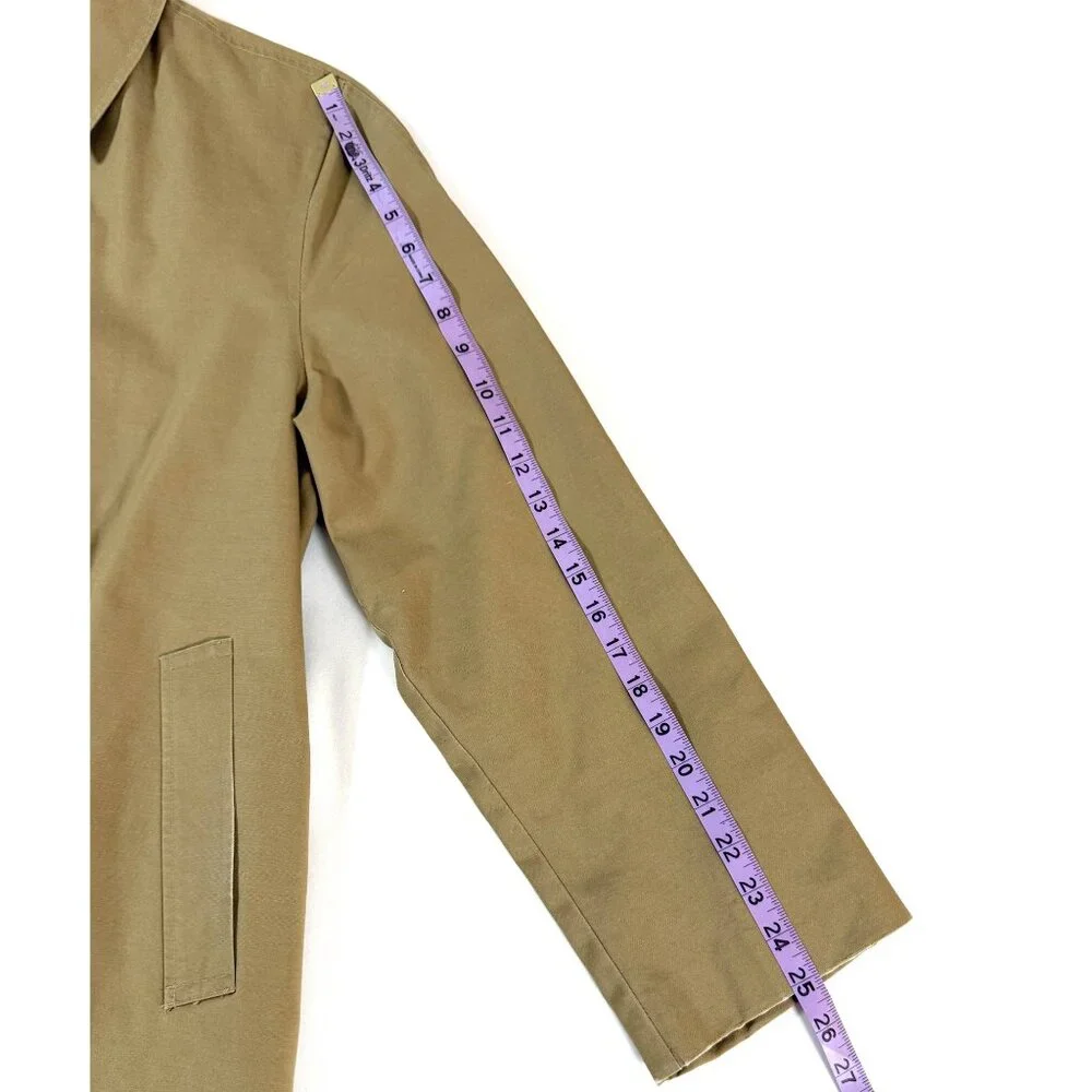 Vintage Briarcliff Tan Trench‎ Raincoat Men’s 38R Zip Out Liner Made in Okinawa